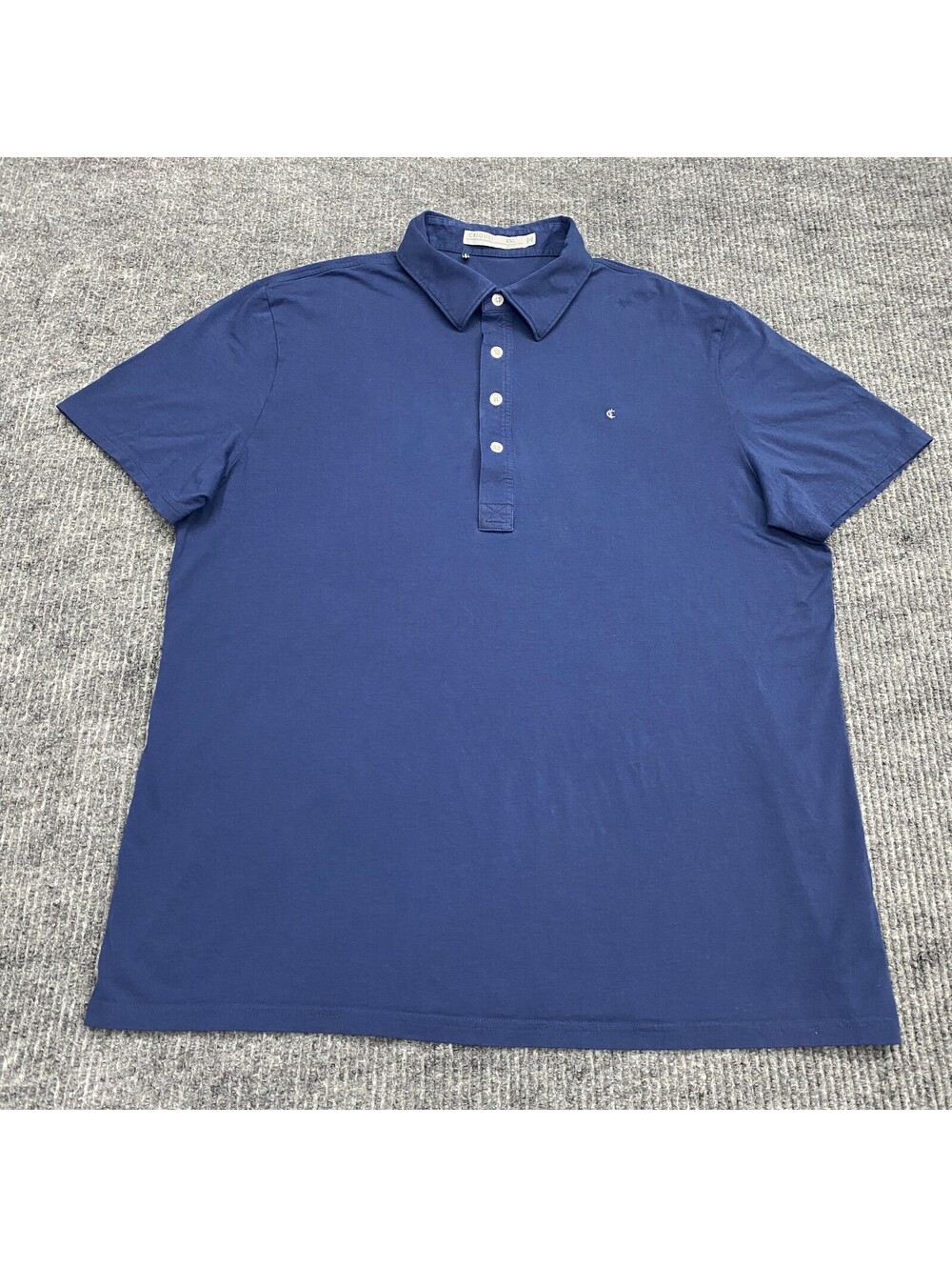 Criquet Four Button Polo Shirt Mens XXL Slim Fit Blue‎ Pima Cotton Blend 2XL